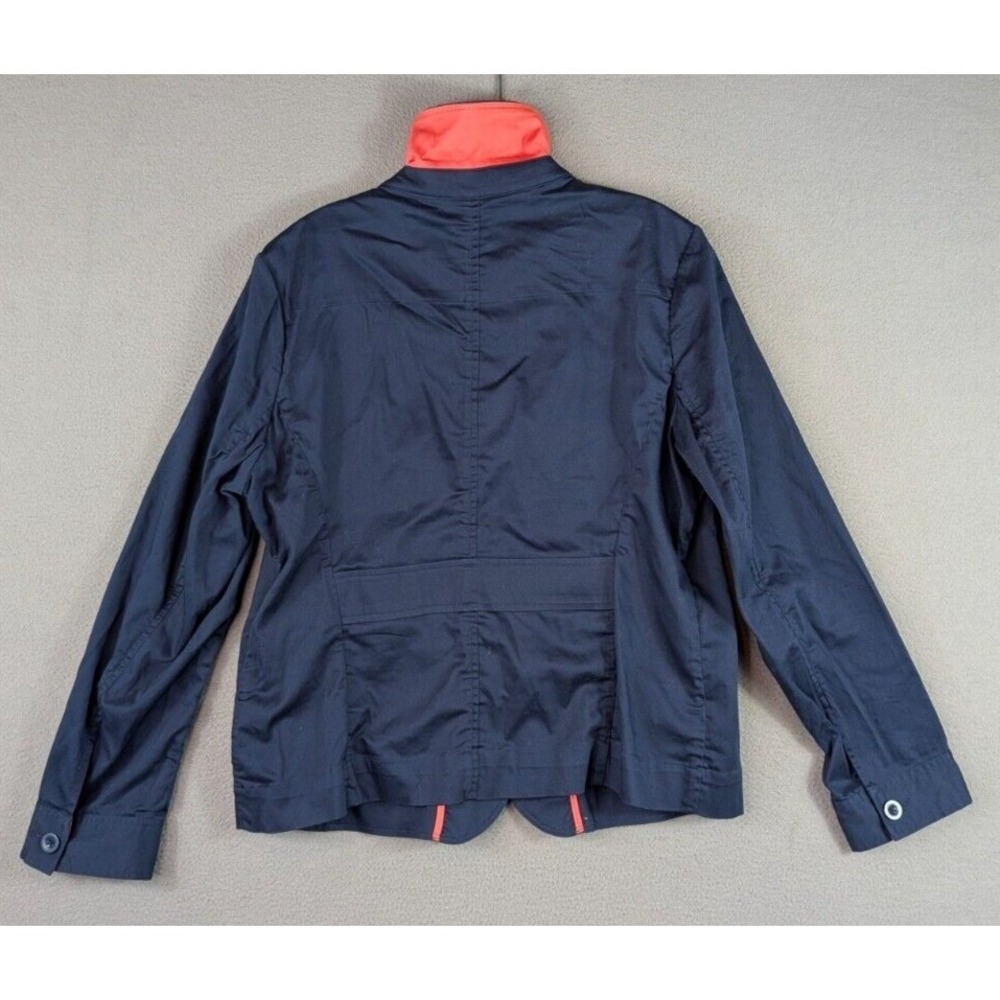 Orvis Barn Jacket Womens 16 Cotton Canvas Blue Chore Lined Utility Cabin Stretch - Picture 7 of 10